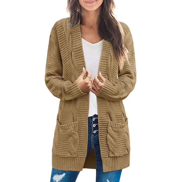 Cardigan en tricot épais pour femmes avec poches et aspect de point texturé Chic & Stil