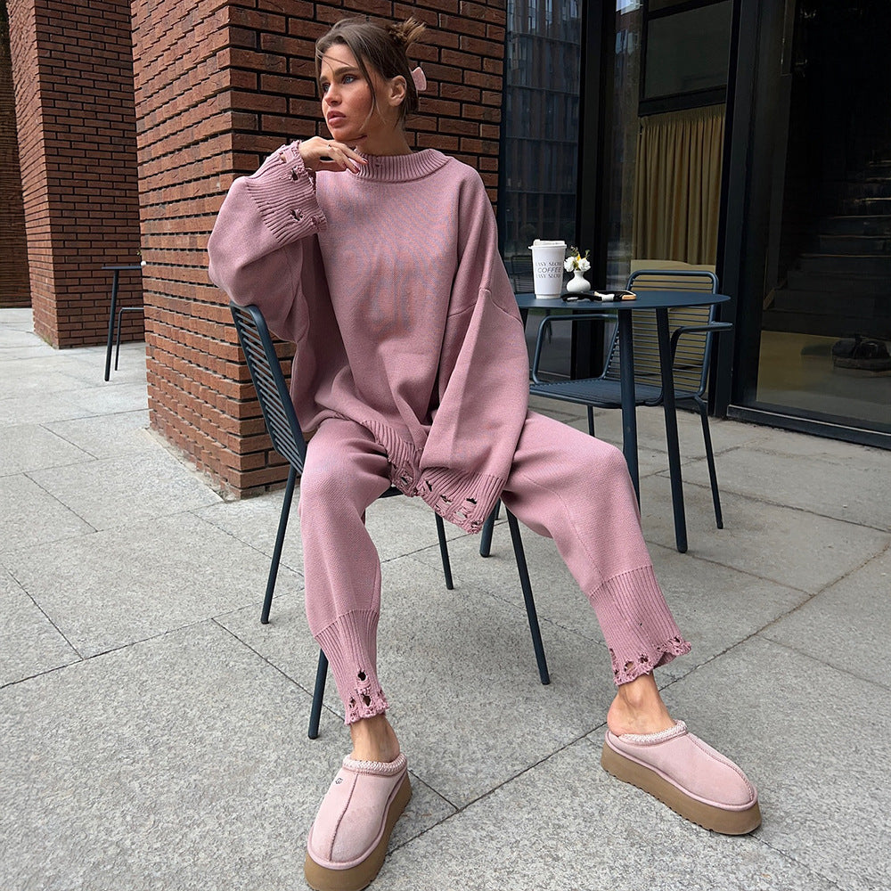 Wide knitted set for women with refined details Lune London
