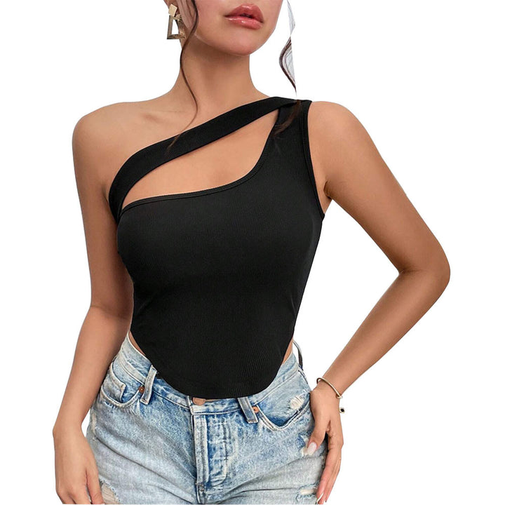 Asymmetrical body for women with thin spaghetti straps and elastic fabric Chic & Stil