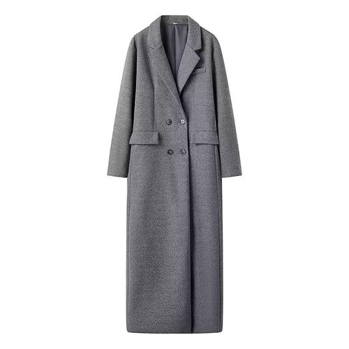 Elegant oversized wool coat for women with double-breasted buttons Lune London