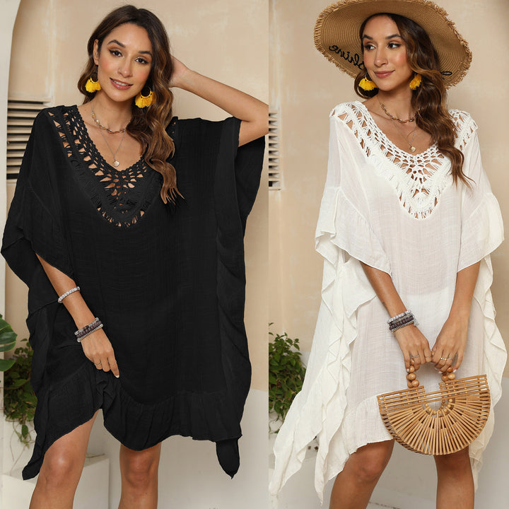 Ladies Chic Crochet Border Blouse Tunic Lune London