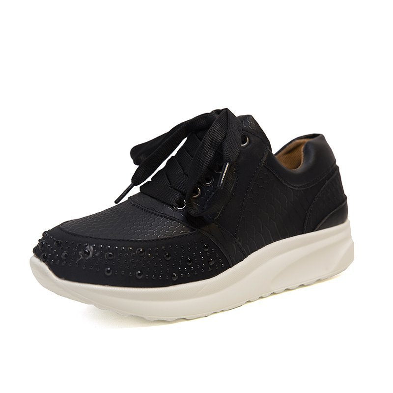Women's sneakers with sparkling rhinestones and a stylish metallic surface Lune London