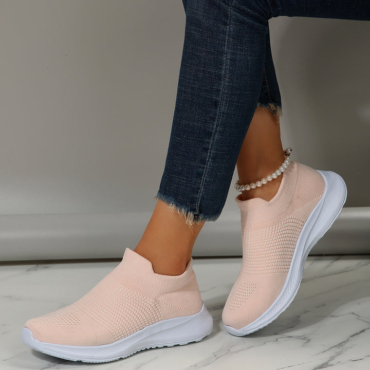 Breathable Slip-On sneakers for women with flexible knit upper Lune London