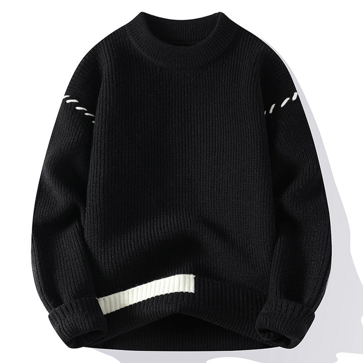 Ladies thick knit sweater with an innovative design and decorative details Lune London