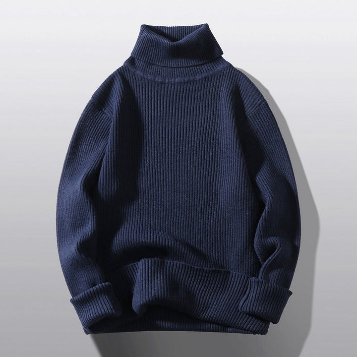 Men's Comfortable Roll-Neck Sweater Made Of Textured Knit Lune London