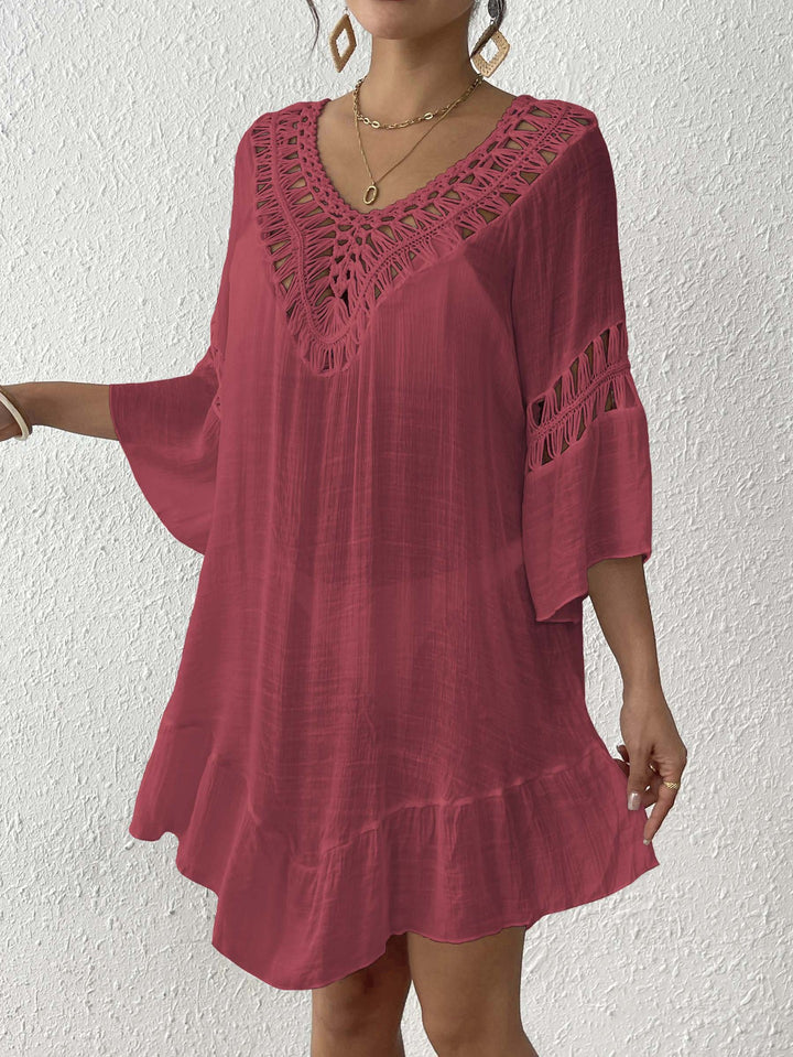 Women's tunic with crochet details for the beach Lune London