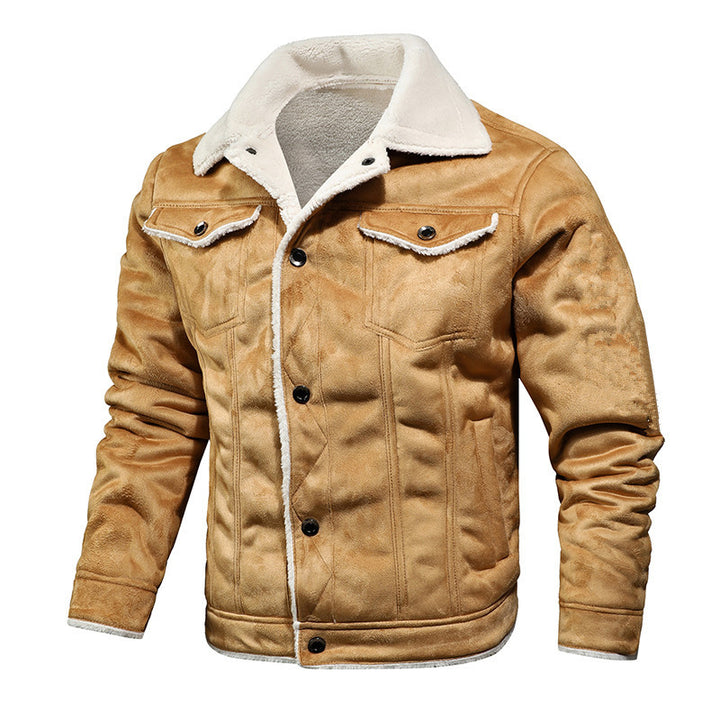 Fleece lined leather jacket for men Lune London