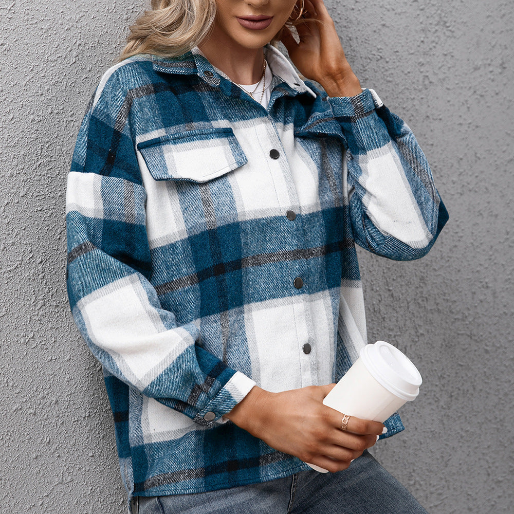 Plaid overshirt for women casual fit Lune London