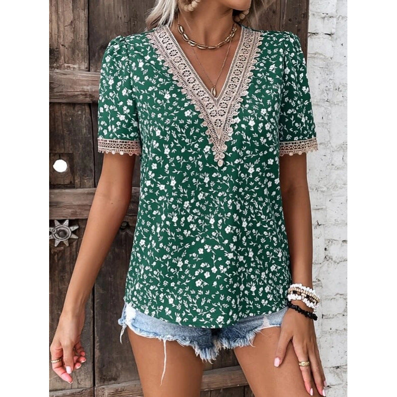 Ladies Casual Embroidered Floral Blouse Lune London