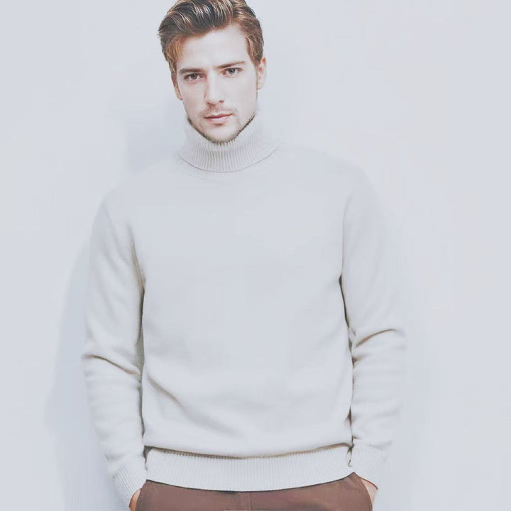 Pullover with roll neck for men in fine knit Lune London