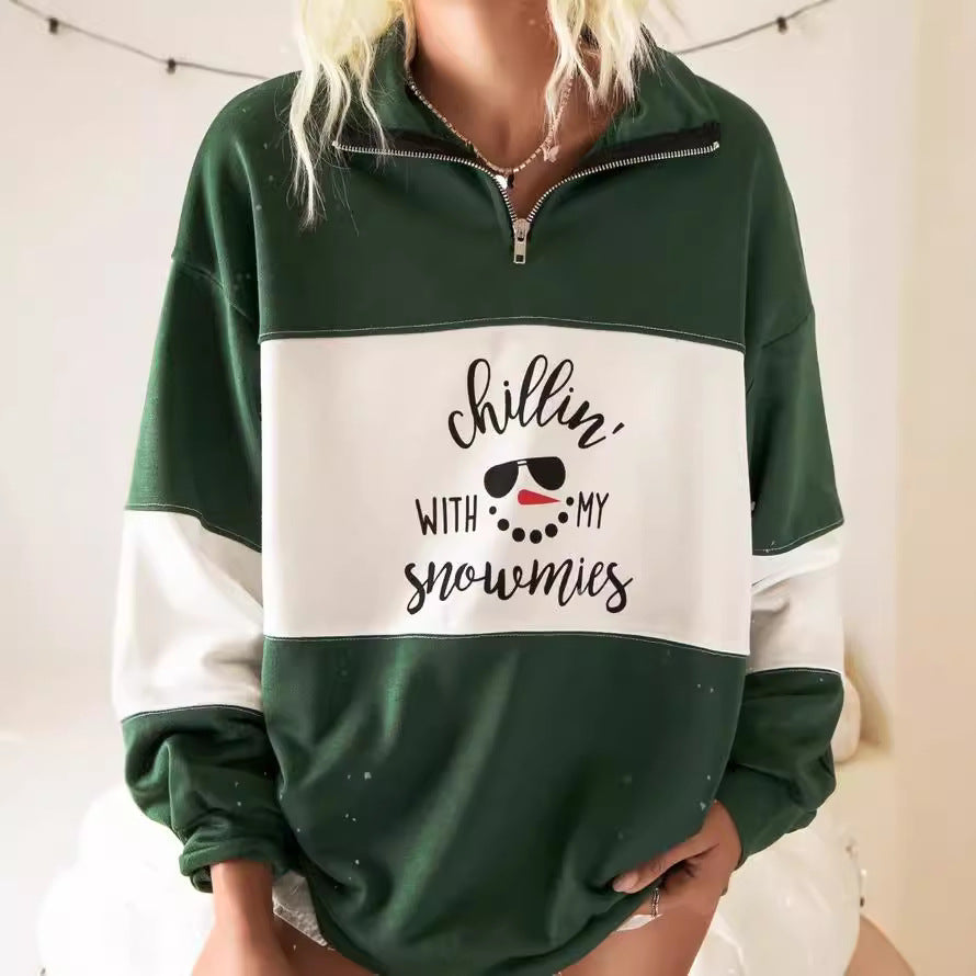 Women's sweatshirt with high collar and playful graphic print Lune London