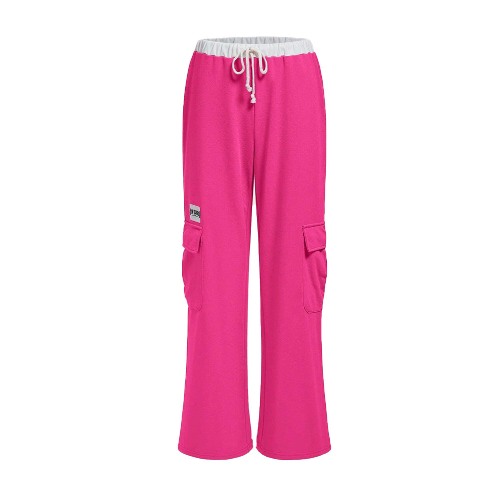 Pantalons cargo décontractés pour femmes avec une coupe large et une taille élastique Chic & Stil