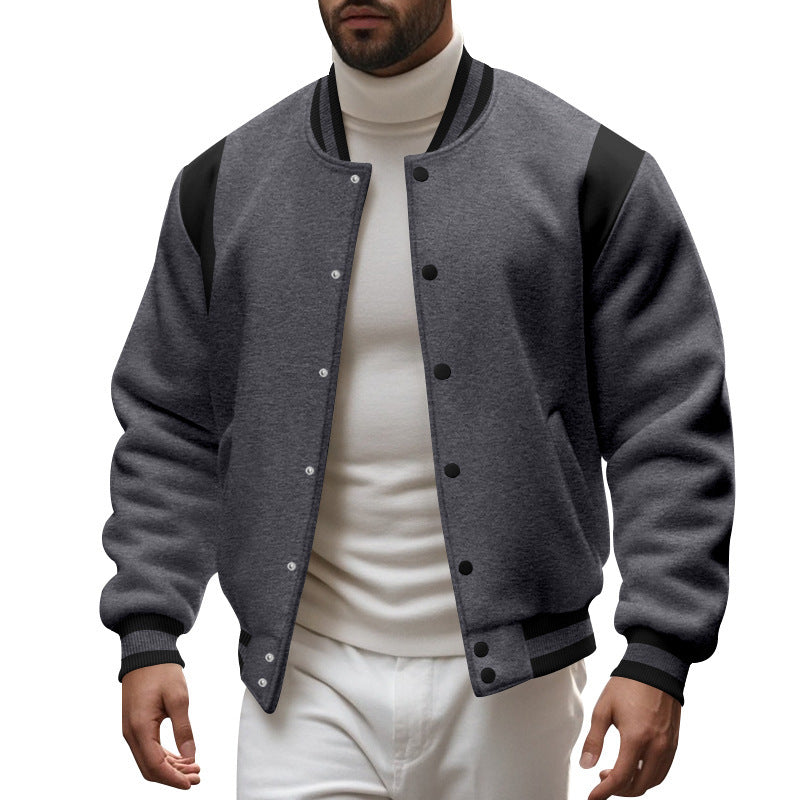 Men's Sporty College Jacket with Modern Design and Contrast Sleeves Lune London