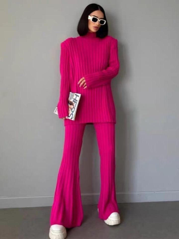 Women Elegant Knitted Set with Rib Structure Lune London