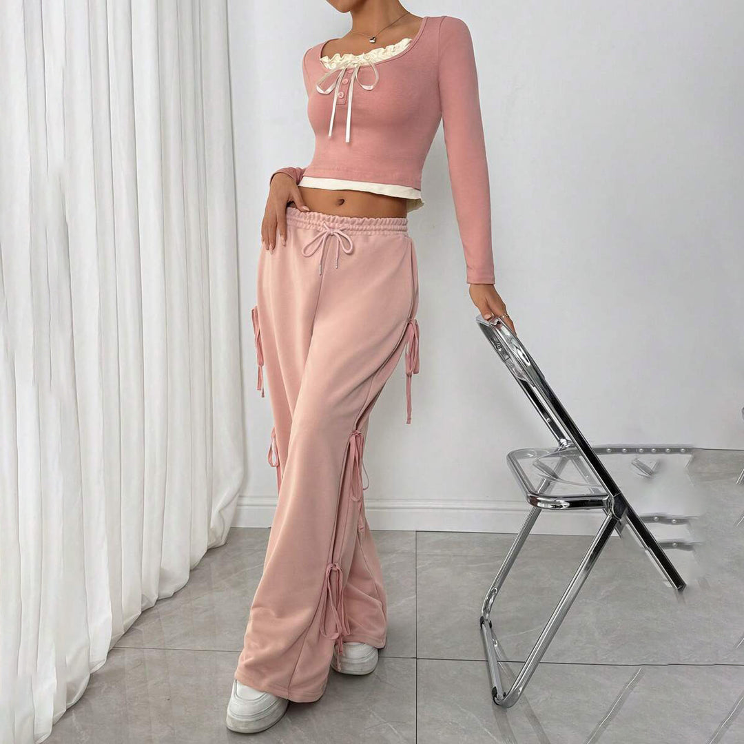 Casual loungewear set for women with trendy ruffle details Lune London