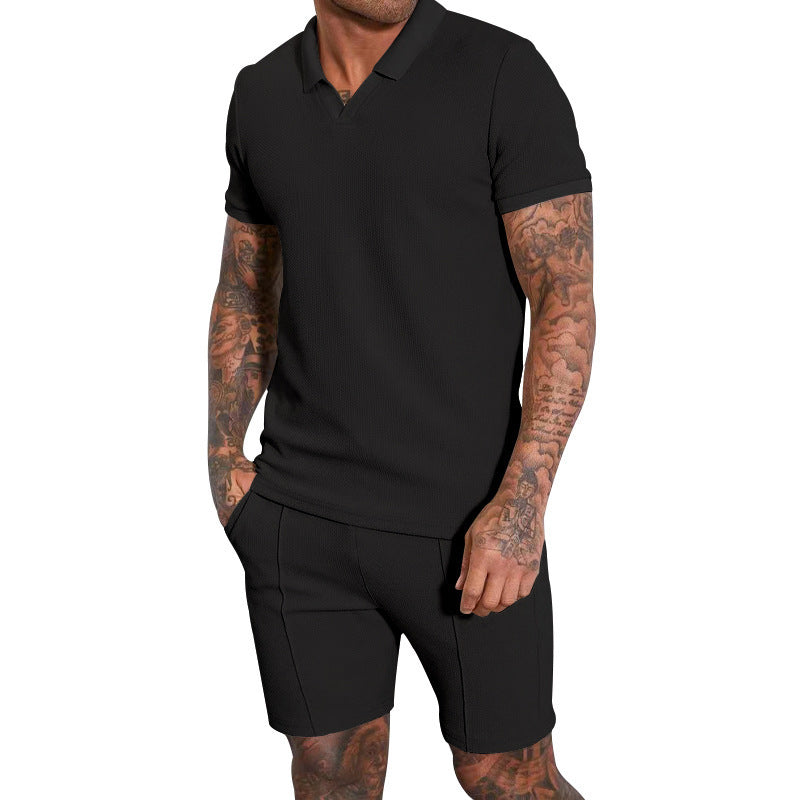 Men's comfortable short sleeve polo with matching shorts Lune London