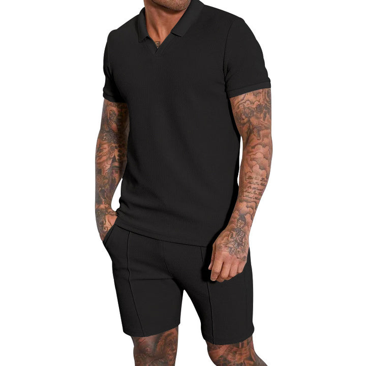 Men's comfortable short sleeve polo with matching shorts Lune London