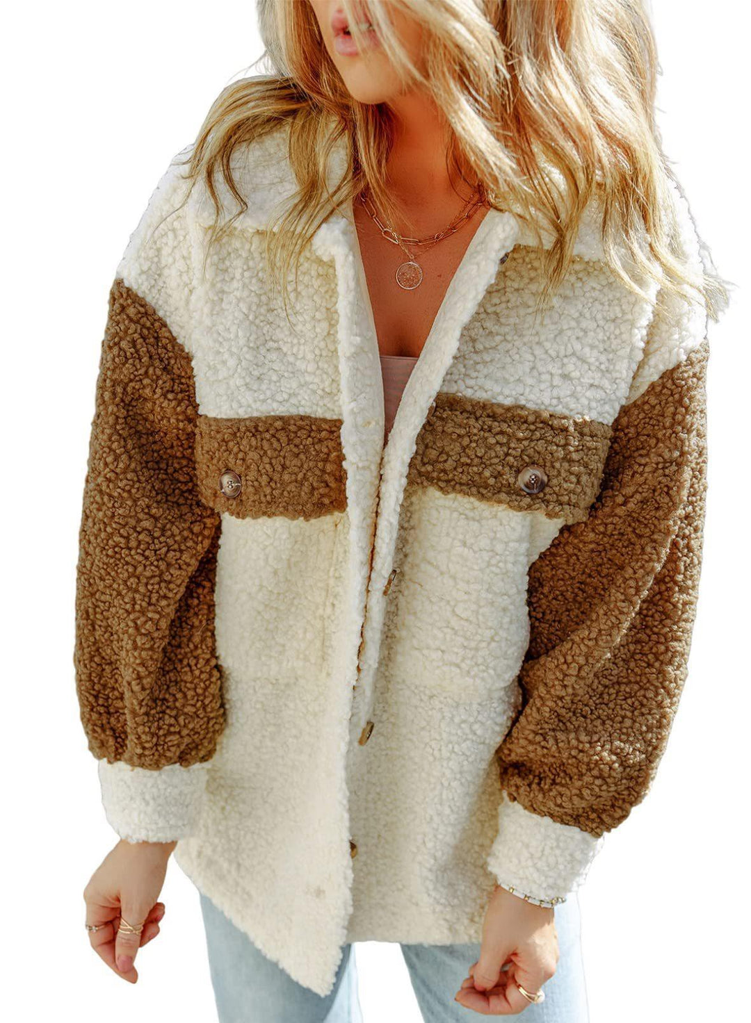 Ladies Comfortable Fleece Jacket with Snap Buttons Lune London