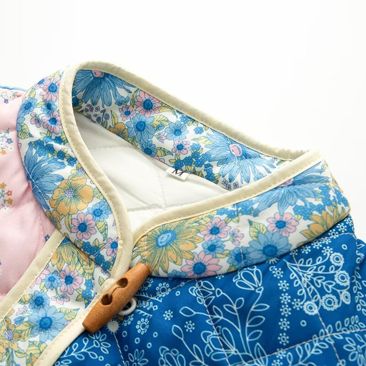 Veste matelassée en patchwork pour femmes avec poches pratiques Chic & Stil