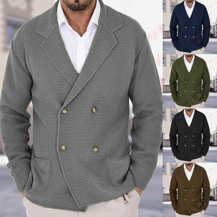 Men's sweater jacket with trendy shawl collar and decorative buttons Lune London