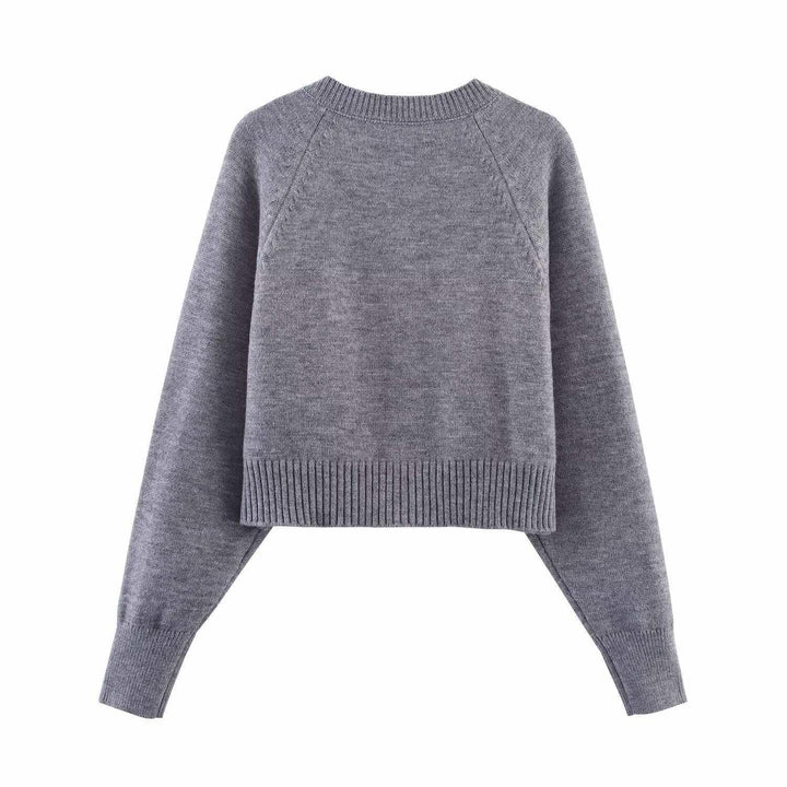 Cropped knit jacket for women with button details and elastic waistband Lune London