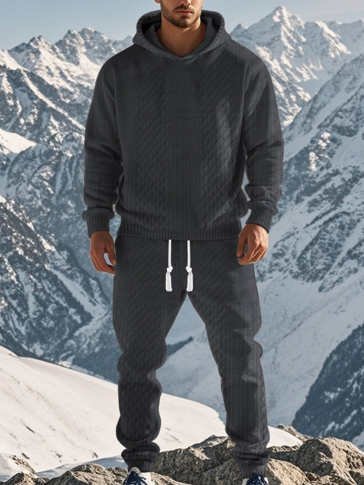 Men's Cozy Leisure Set with Hood and Elastic Waistband Lune London