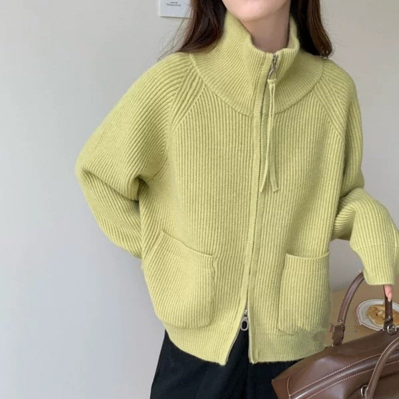 Cardigan femme avec col montant et poches pratiques Chic & Stil
