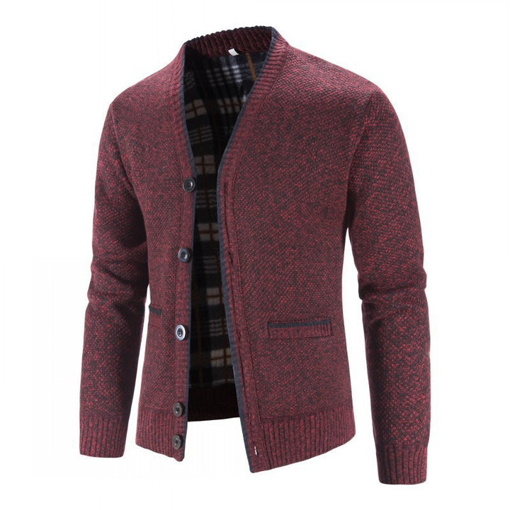 Men's knitted jacket with warm lining and elegant cut Lune London