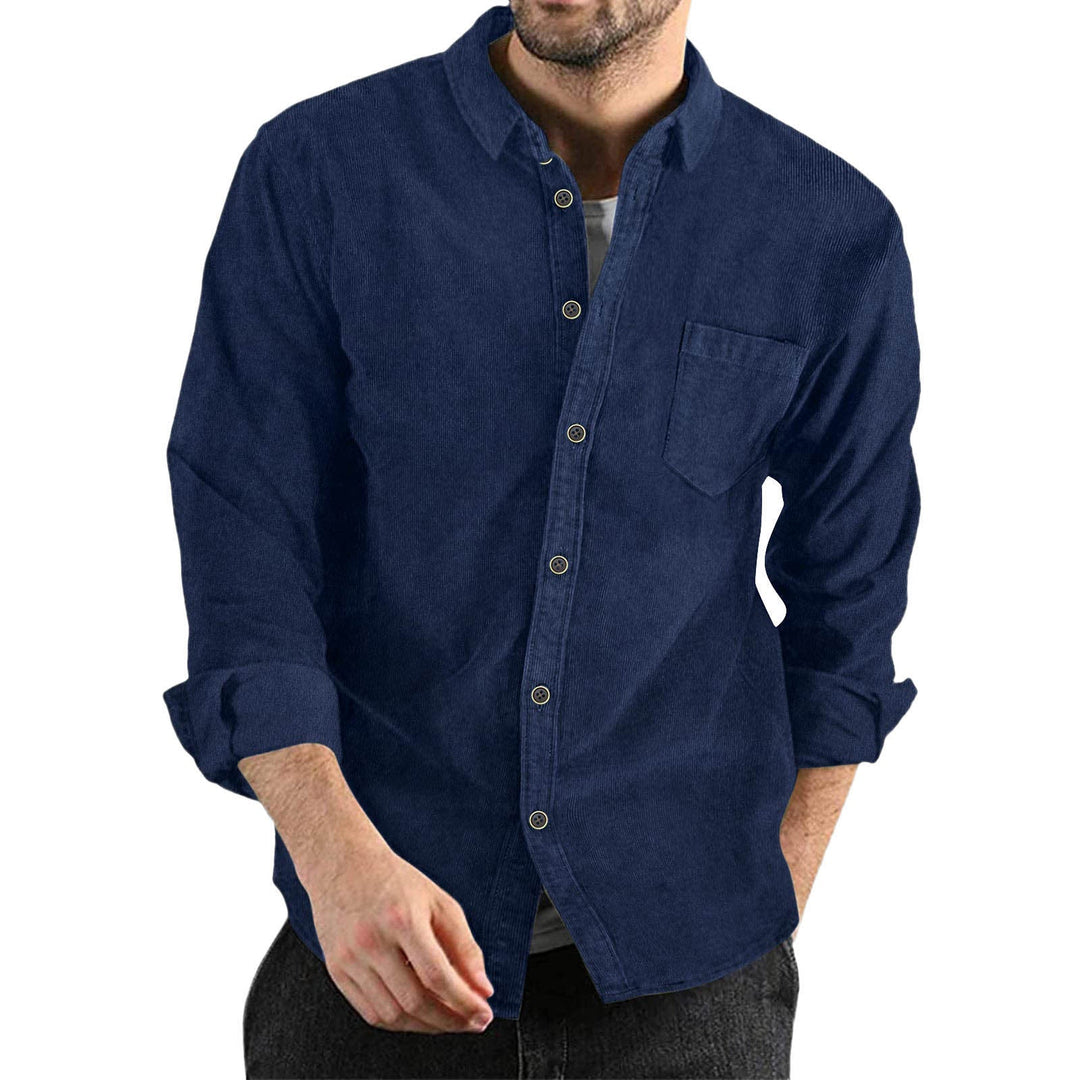 Men's Elegant Cord Shirt with Practical Chest Pocket Lune London