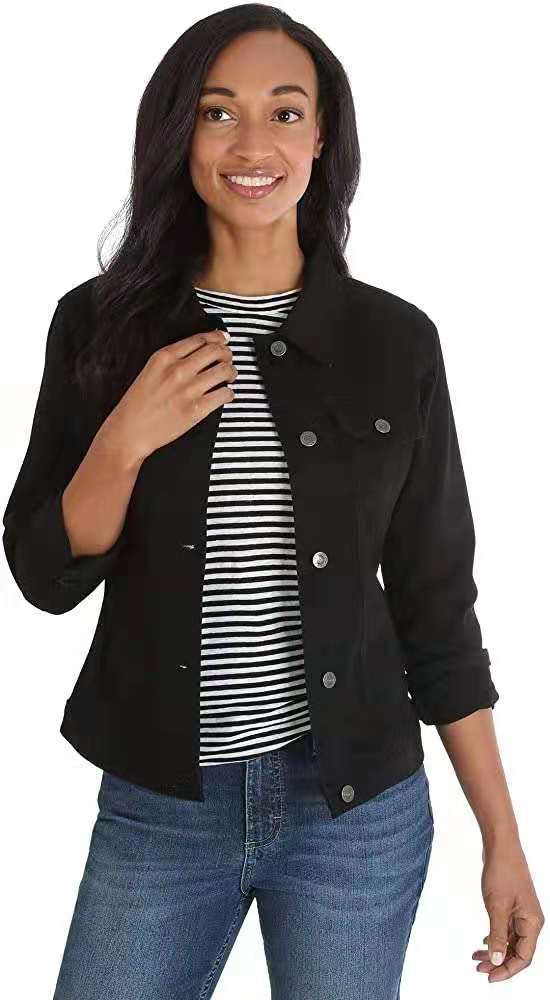 Veste en denim classique pour femmes avec coutures décoratives Chic & Stil