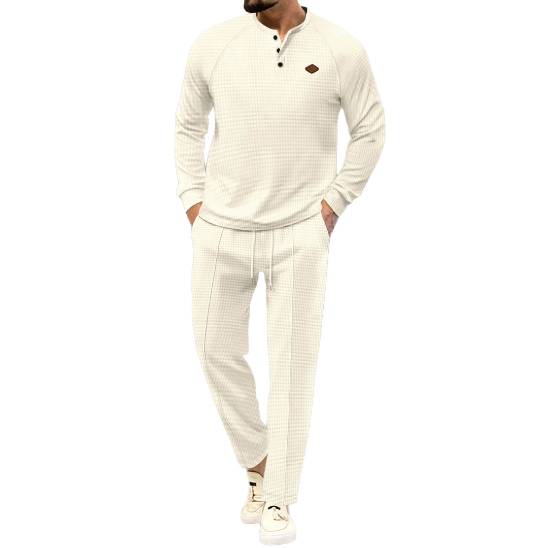 Casual long sleeve shirt for men with button placket and stylish jogger pants Lune London