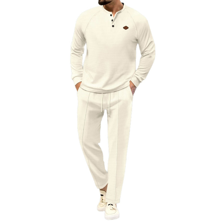 Casual long sleeve shirt for men with button placket and stylish jogger pants Lune London