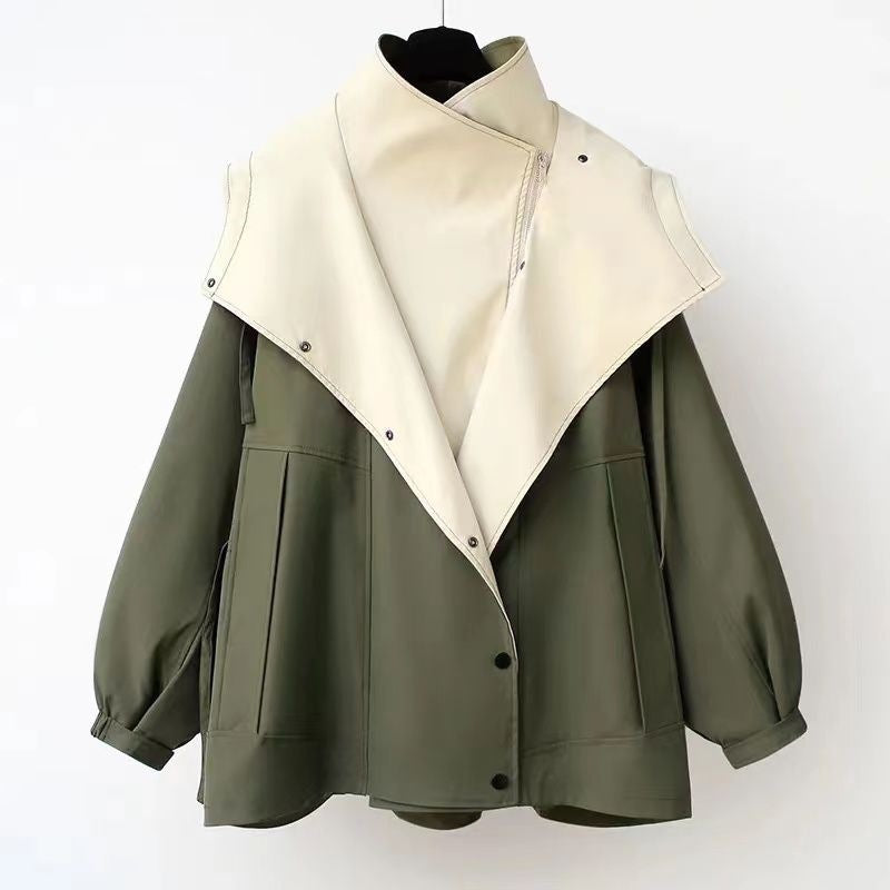 Oversized elegant jacket for women with high collar Lune London