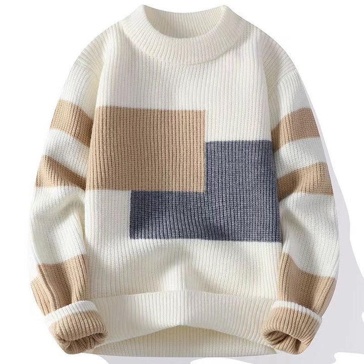 Knitted geometric pattern sweater for women Lune London