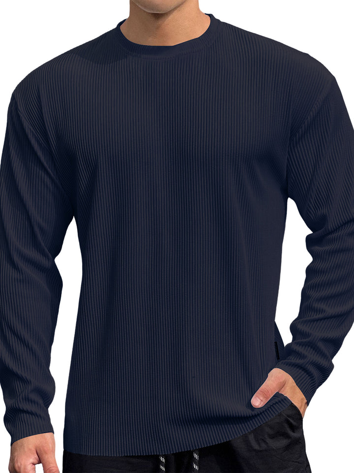 Fine knit pullover for men with textured rib pattern Lune London