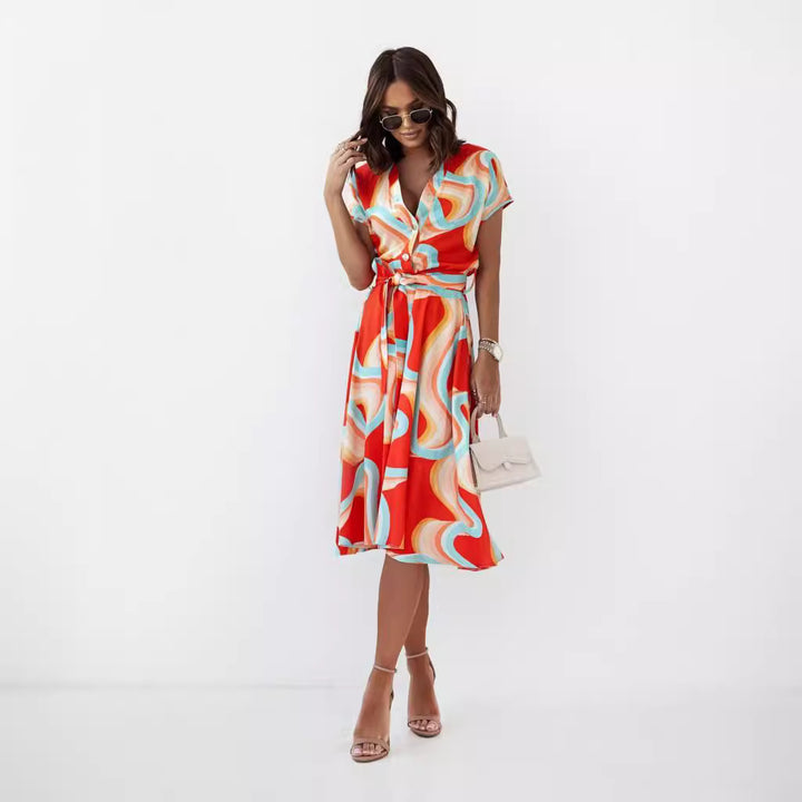 Ladies Tropical Print Shirt Dress Lune London