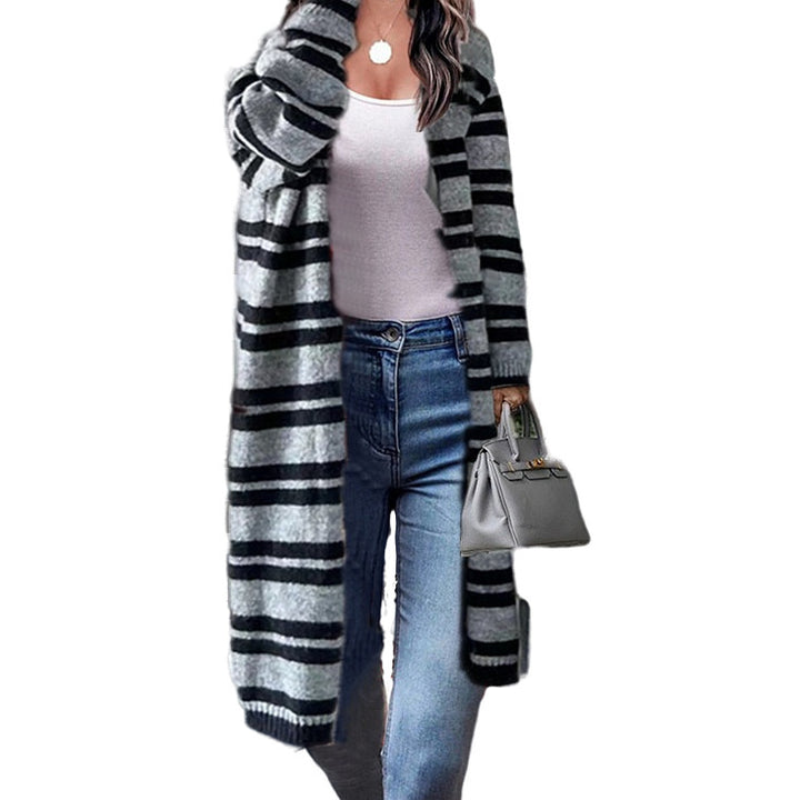 Ladies casual cardigan with chic and stylish striped design