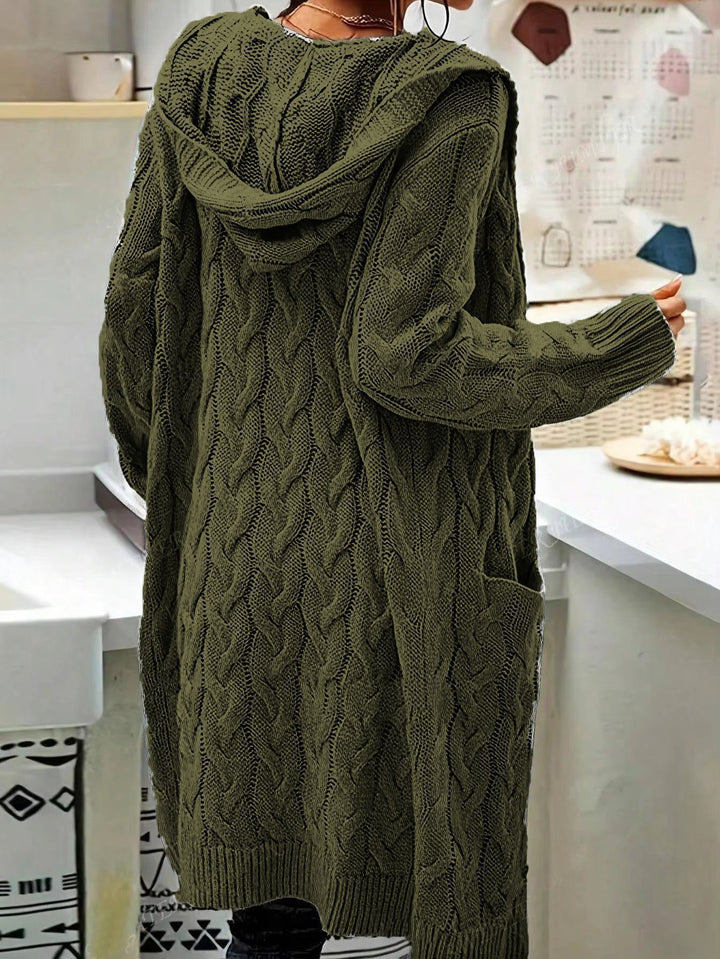 Women's cardigan with pockets and cable pattern Lune London