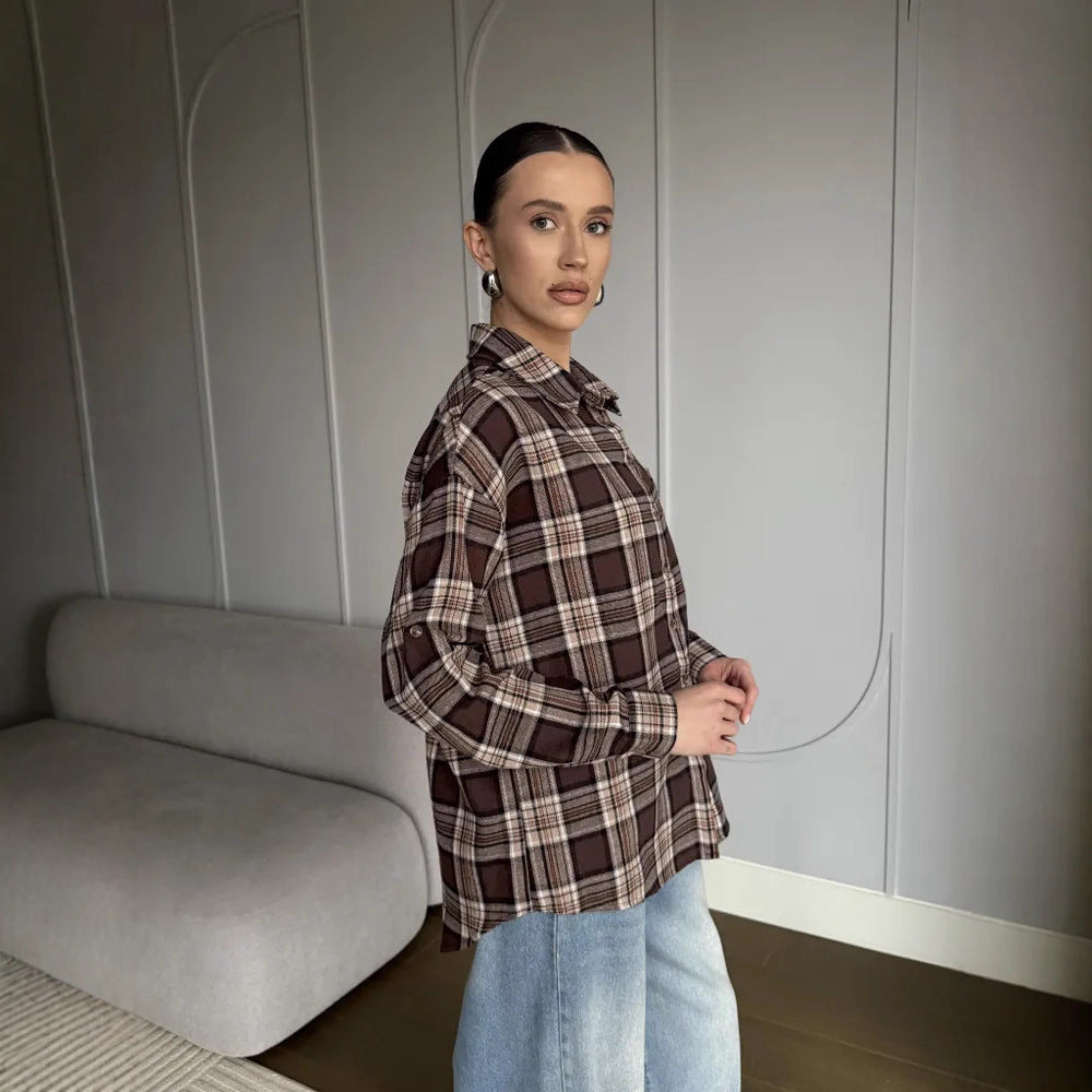 Flannel shirt for women with a check pattern Lune London