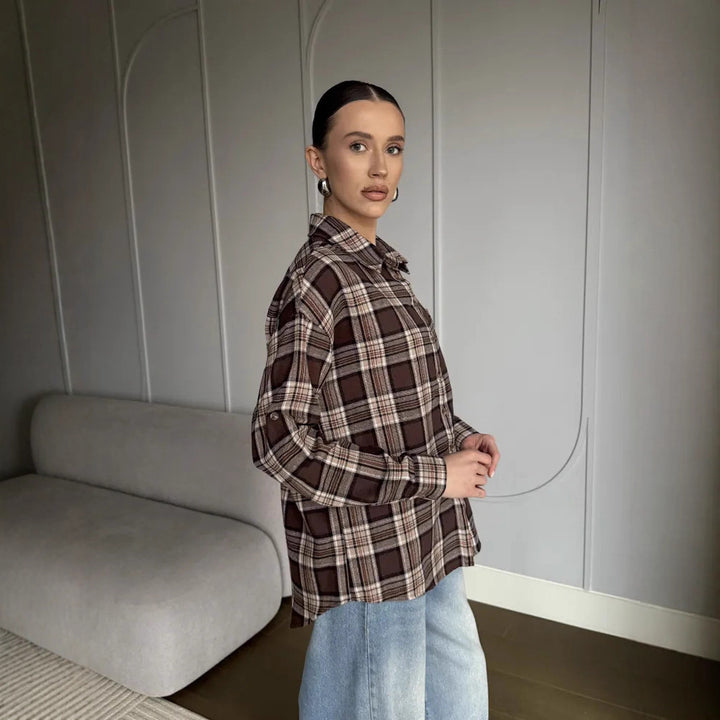 Flannel shirt for women with a check pattern Lune London