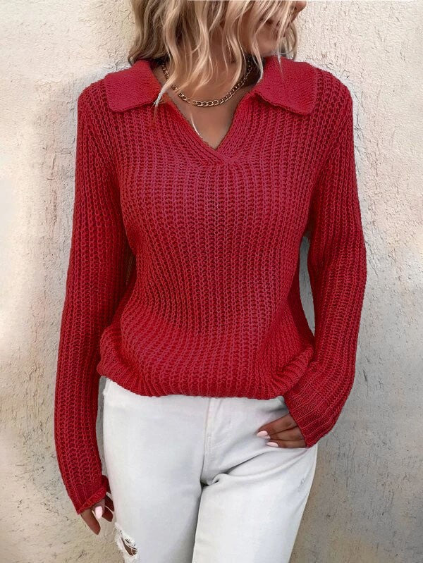 Lune London Women's V Neck Knitted Sweater