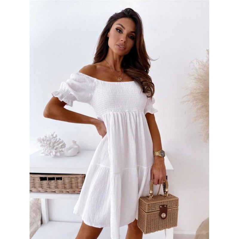 Lune London off-shoulder mini dress with ruffles for women