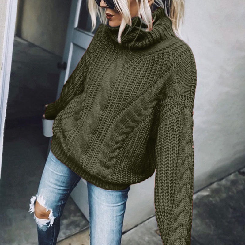Lune London Women's Knit Sweater with High Collar