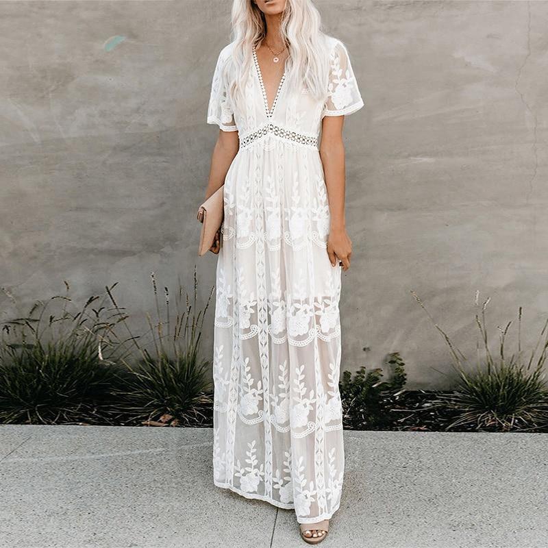 Elegant embroidered maxi dress for women Lune London