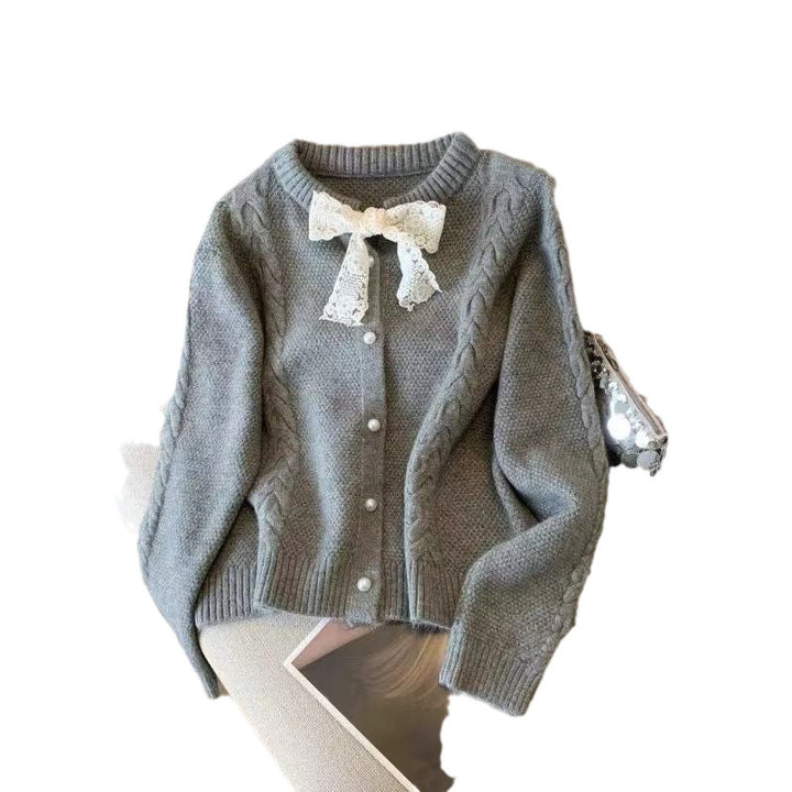 Ladies' vest with decorative lace collar and button closure Lune London