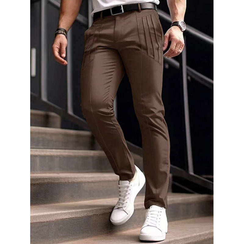 Stylish slim-fit dress pants for men with pleated design Lune London