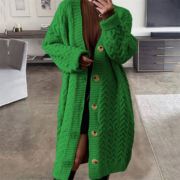Large cable knit patterned coat for women Lune London