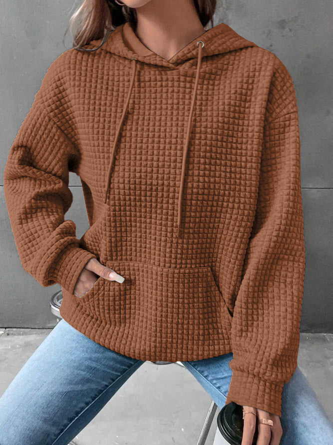 Ladies stylish hoodie with textured fabric Lune London