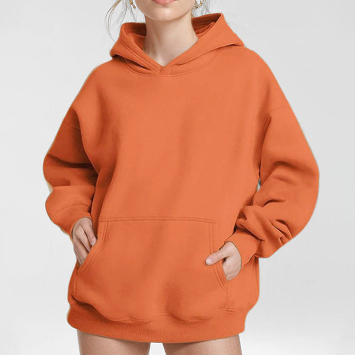 Women's Loose Hoodie Made Of Soft Fleece with Kangaroo Pocket Lune London