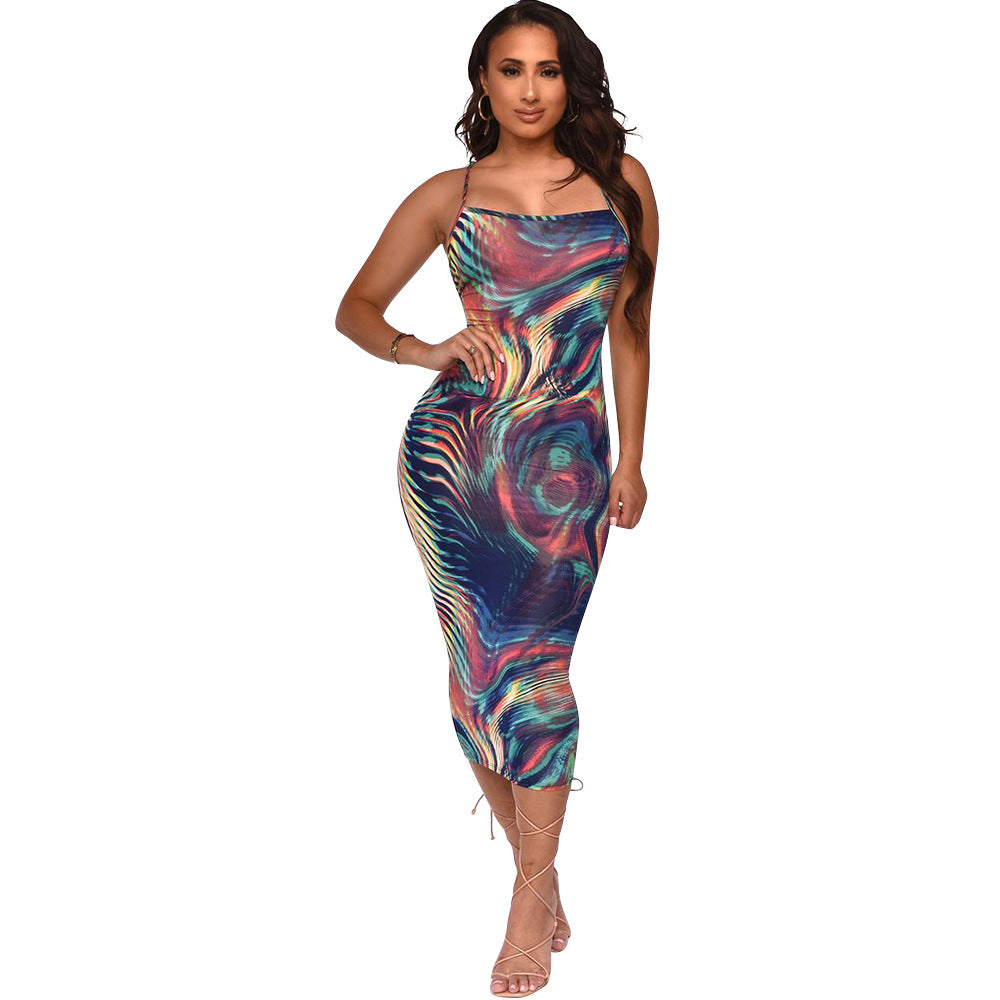 Lune London Women's Bodycon Dress with Abstract Print